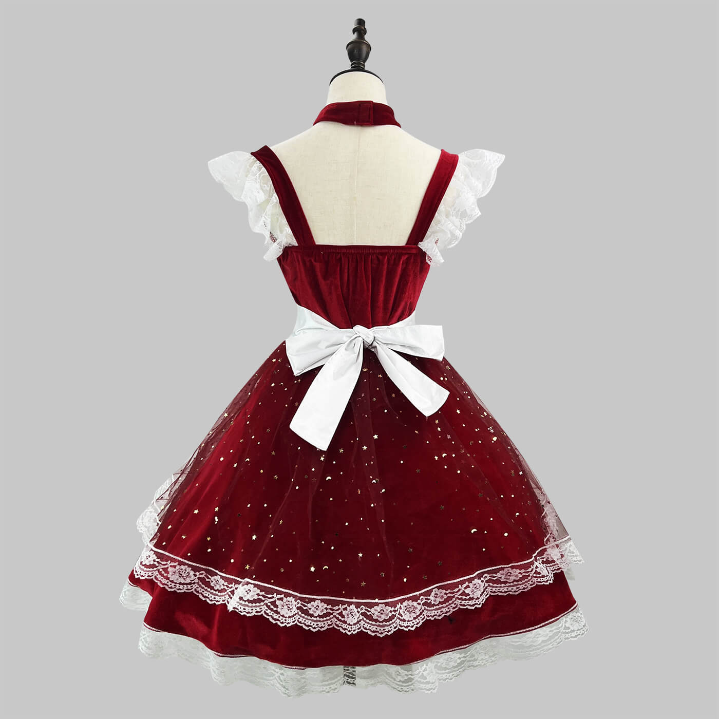 Plus size christmas princess dress back