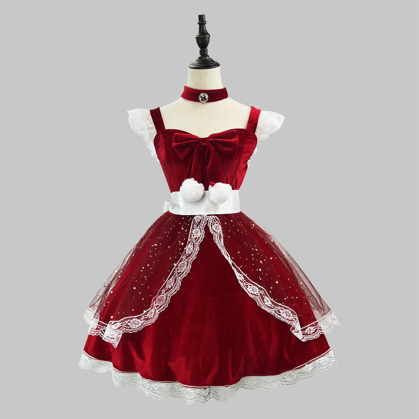 Plus size christmas princess dress front