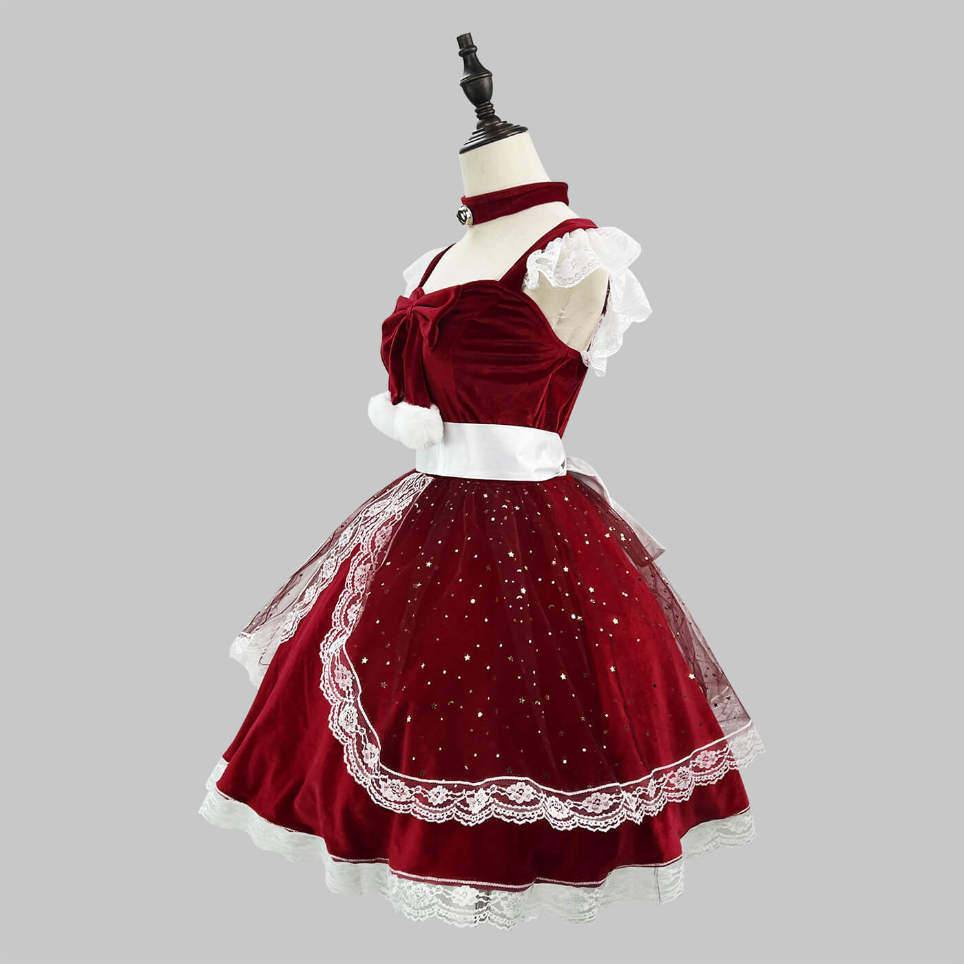 Plus size christmas princess dress side