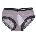 plus size floral lace sheer pouch panty front