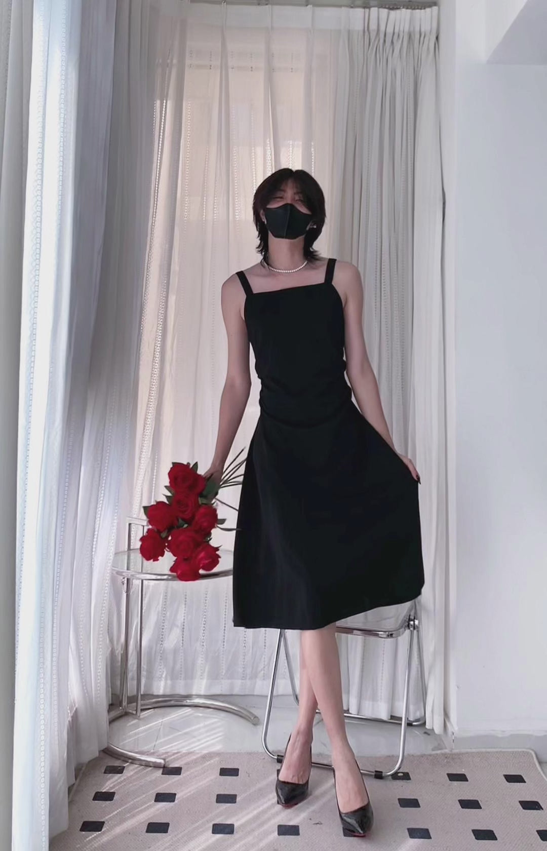 Sexy Black Sleeveless Dress For Femboy