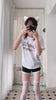Femboy wear a white cat t shirt