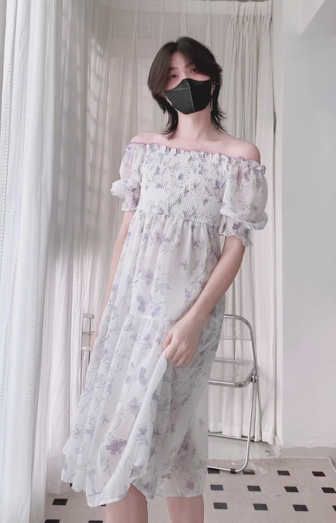 Femboy wear a summer maxi dress