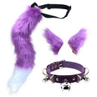 Purple Fox Ears Clips And Tail With Collar Set - Femboy Fashion