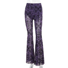 Purple Gothic See Through Flare Pants - Femboy Fashion