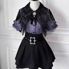 Purple jirai kei short sleeve top and skirt set