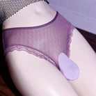 Purple Lace Backless Sissy Pouch Panties Front - Femboy Fashion