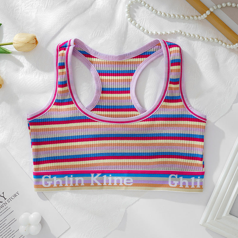 Rainbow Stripe Sport Bra - Femboy Fashion