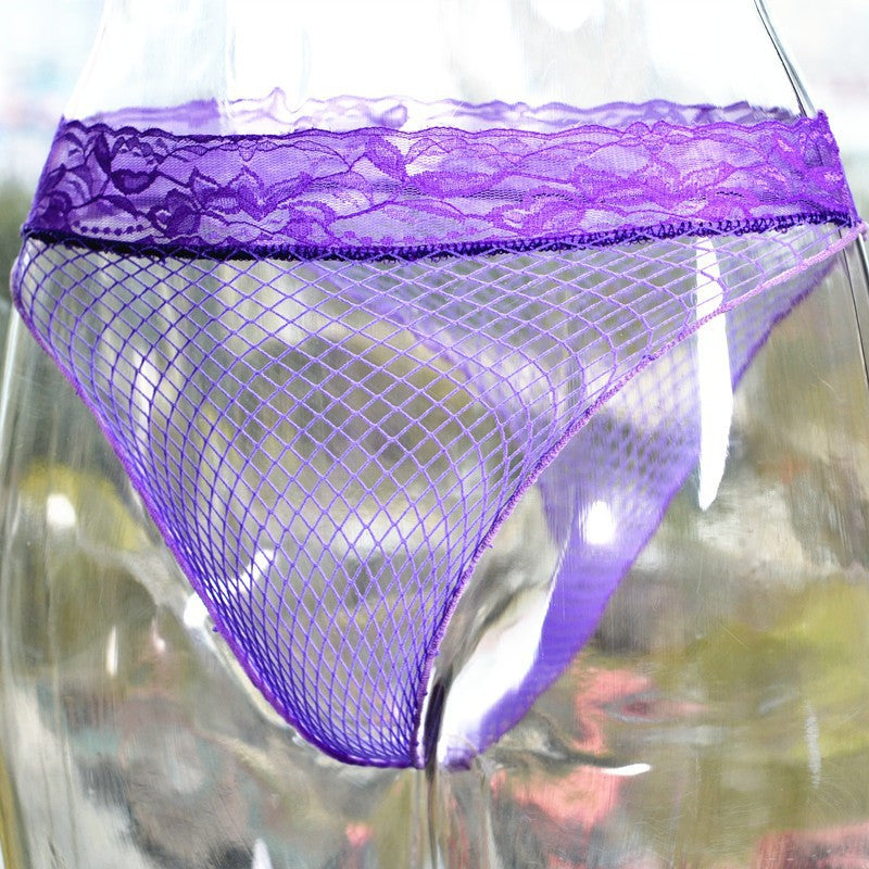 Sexy Purple Fishnet Panties For Femboy - Femboy Fashion