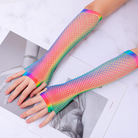 Rainbow Fishnet Gloves - Femboy Fashion