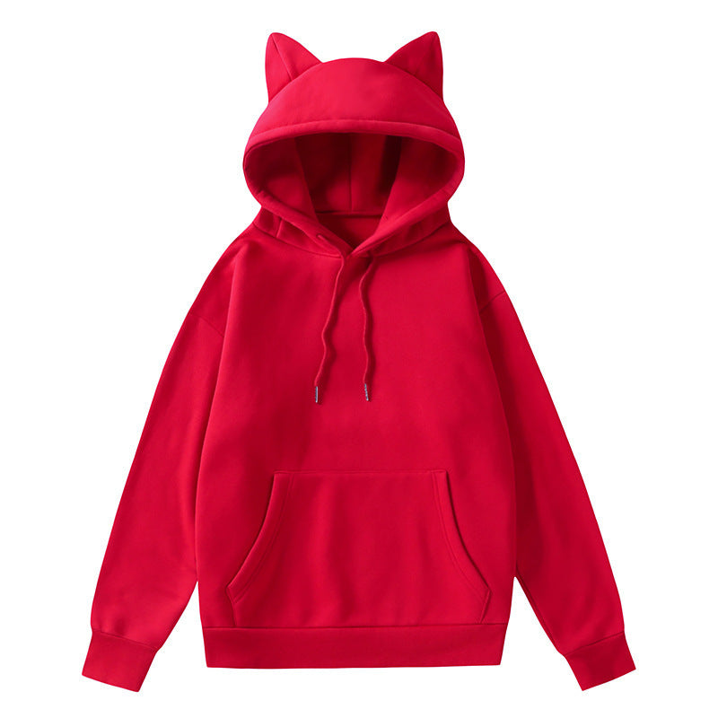 Red Cat Ear Hoodie For Femboy - Femboy Fashion