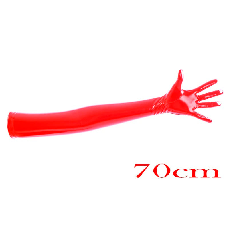 70cm Red Latex Gloves - Femboy Fashion