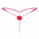 Red pearl g string thong with rose