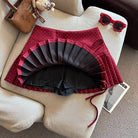 Red polka dot pleated skirt bottom