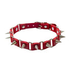 Red Punk Leather Choker - Femboy Fashion