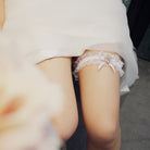 White Ruffle Garter With Bow - Femboy Fashion