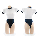 Schoolgirl Bodysuit Lingerie Back And Front - Femboy Fashion