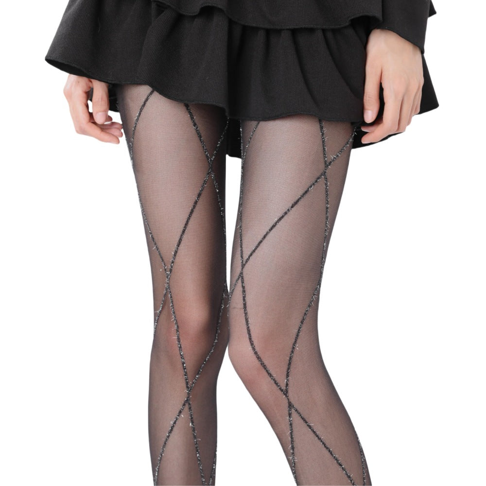 Sexy Argyle Pantyhose Black