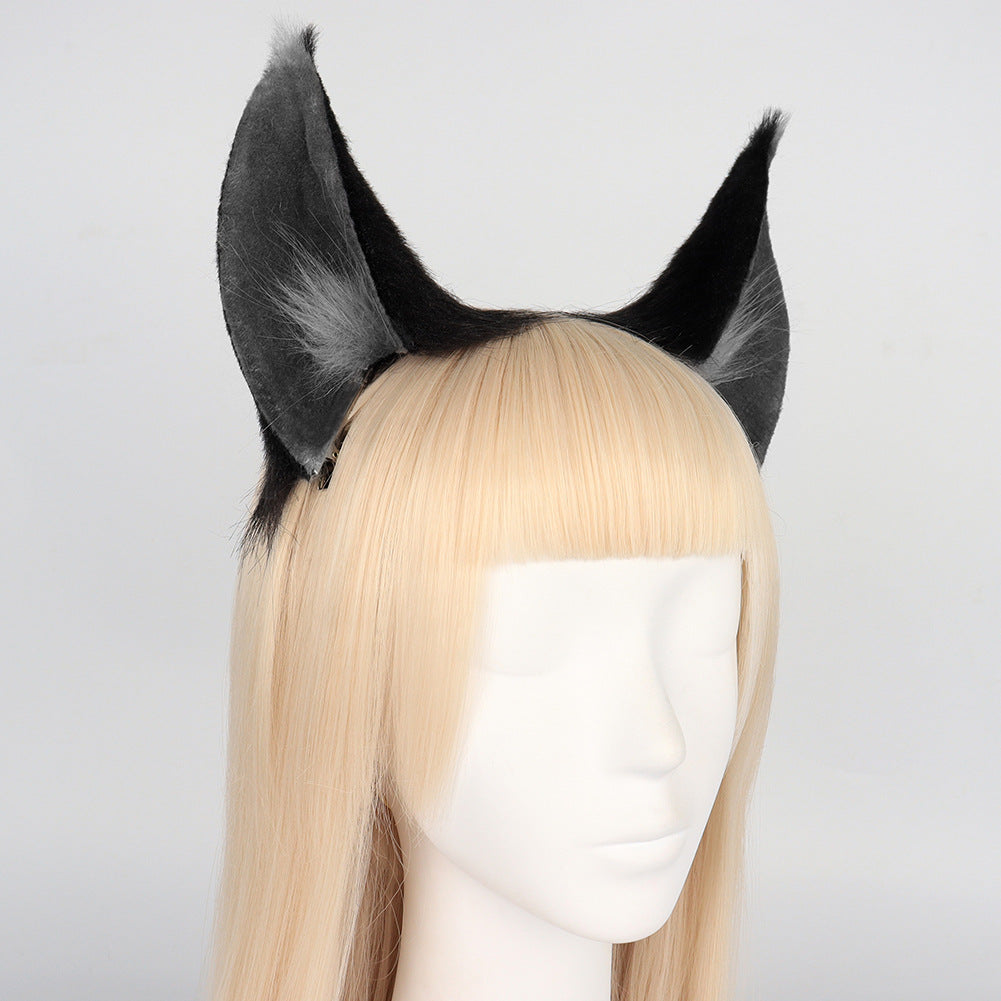 Sexy black and gray wolf ears clips