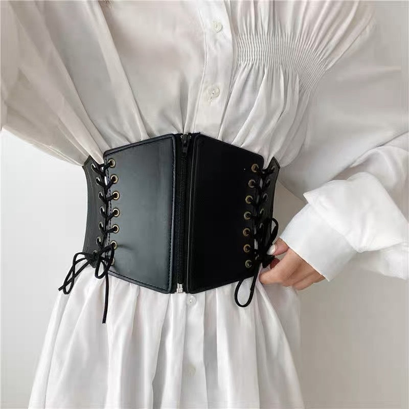 Black Corset Waist Belt - Femboy Fashion