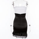 Sexy black gothic corset skirt back