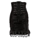 Sexy black gothic corset skirt front