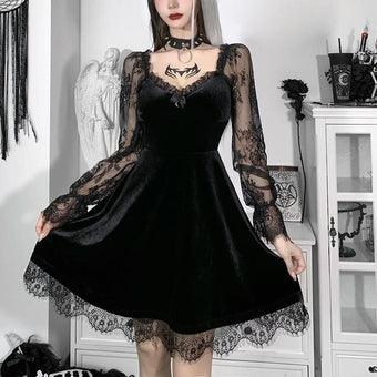 Sexy Black Gothic Femboy Dress