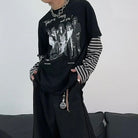 Black gothic style long sleeve top