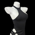 Sexy black high cut lingerie dress