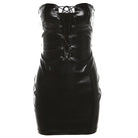 Sexy black lace up corset dress front