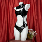 Sexy Black Latex Bodysuit Lingerie Side - Femboy Fashion