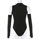 Sexy Long Sleeve Hollow Out Bodysuit Back - Femboy Fashion