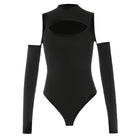 Sexy Long Sleeve Hollow Out Bodysuit Front - Femboy Fashion