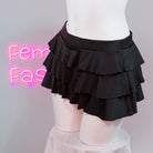 Black Multi Layered Micro Mini Skirt