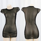 Black Sheer Lingerie Dress Front And Back - Femboy Fashion