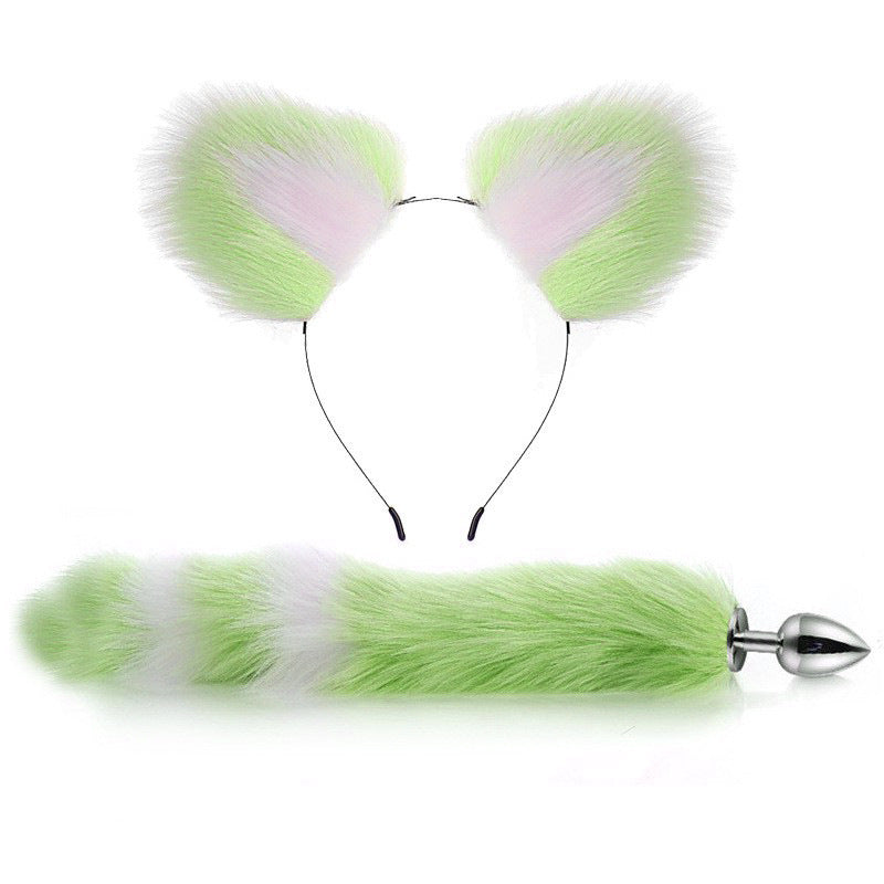 Fox Tail Butt Plug And Ears 2 Piece Set - Femboy Fashion