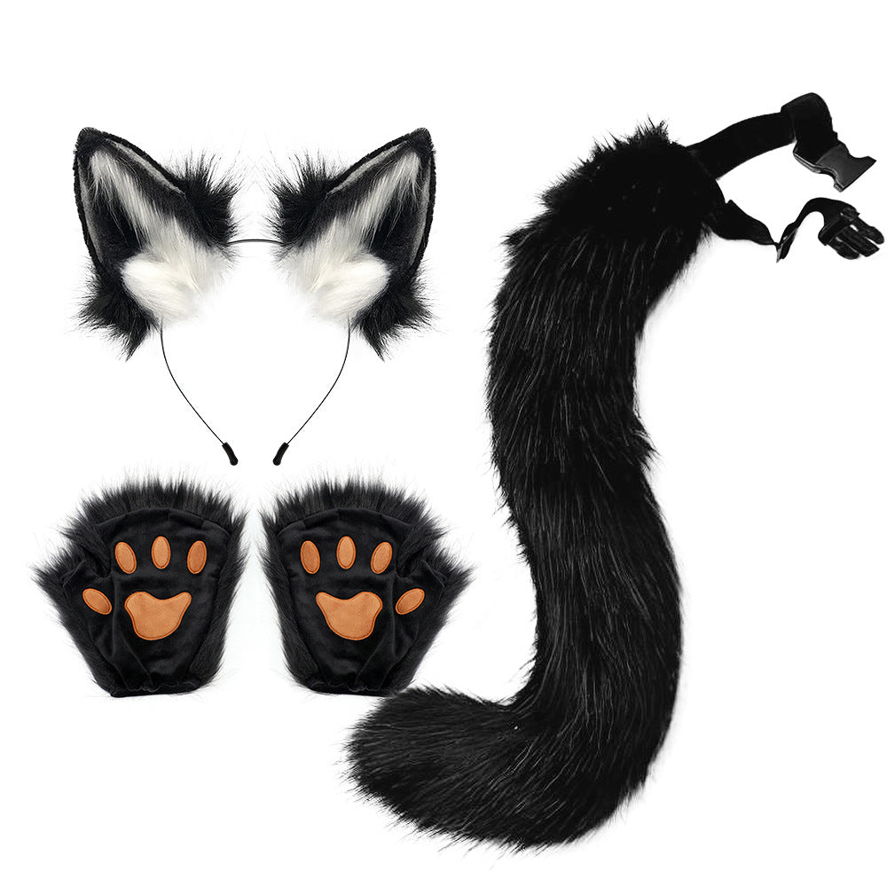 Fox Ears And Tail With Gloves Set - Femboy Fashion