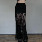 Goth Lace Maxi Skirt Black - Femboy Fashion