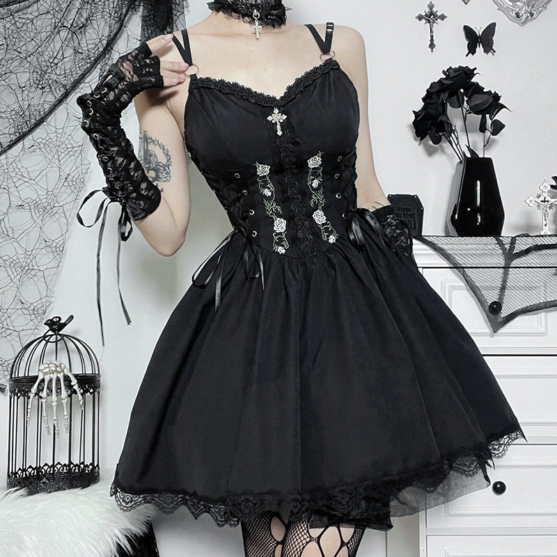 Gothic Black Sundress - Femboy Fashion