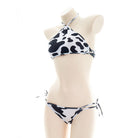 Halter Cow Print Lingerie Set - Femboy Fashion