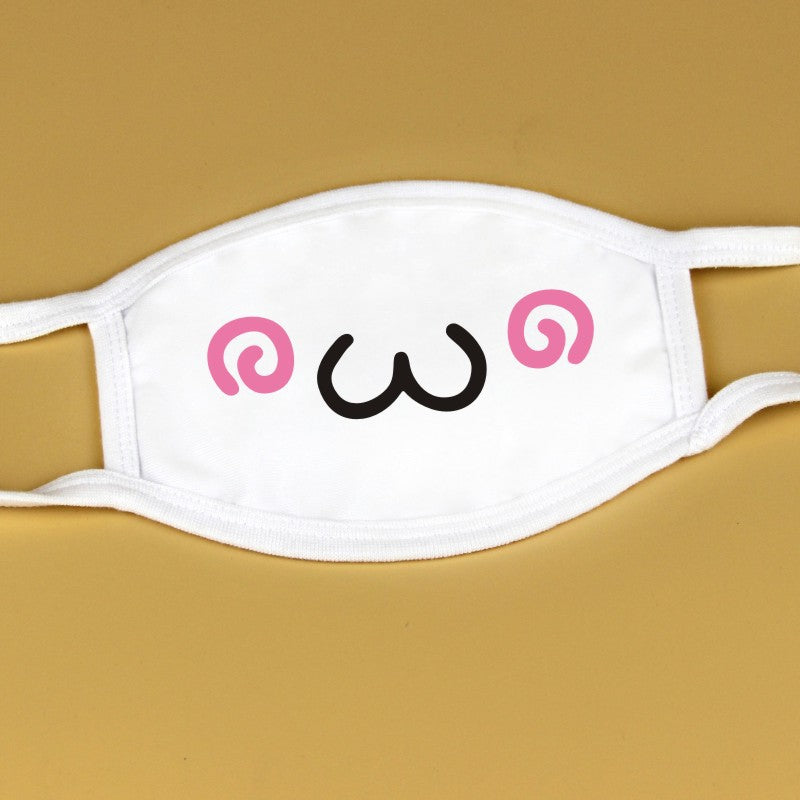 Kawaii Anime White Face Masks - Femboy Fashion