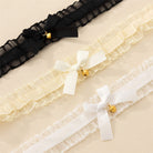 Lace Ruffle Choker With Bow Bell - Femboy Fashion