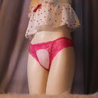 Rose Lace See Through Camel Toe Panties - Femboy Fashion