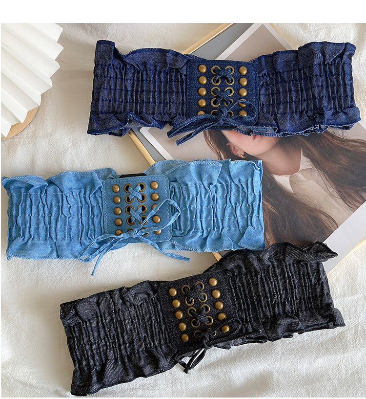 Light Blue Corset Belts - Femboy Fashion
