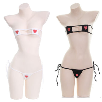 Heart Print Femboy Bikini