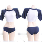 Navy Crop Top Lingerie Set - Femboy Fashion