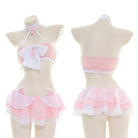 Pink Halter Chiffon Lingerie Set - Femboy Fashion