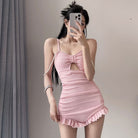 Pink Ruffle Swimsuit - Femboy Fashion