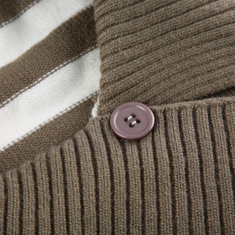 Sexy ribbed knit asymmetric button pullover detail