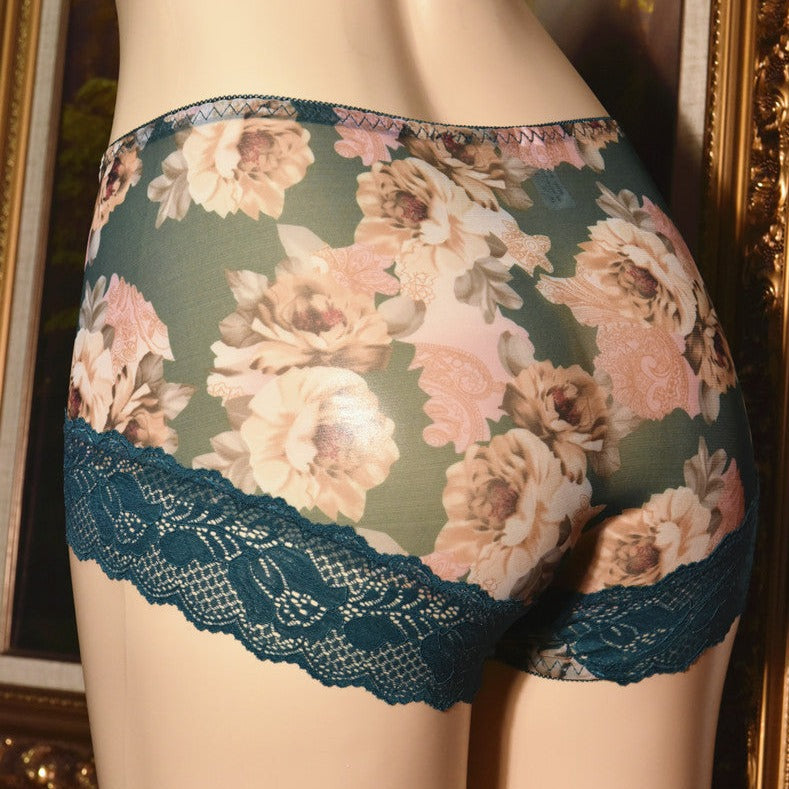 Sissy Oversize Floral Print Pouch Panties - Femboy Fashion